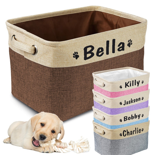 Pet Toy Canvas Storage Box with Personalised Name